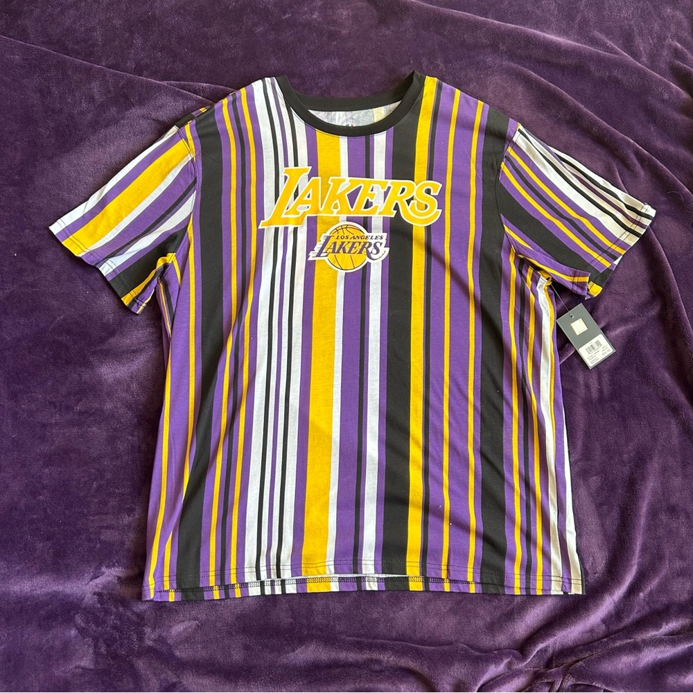 NBA Lakers Striped Tee - Purple, Yellow, Black